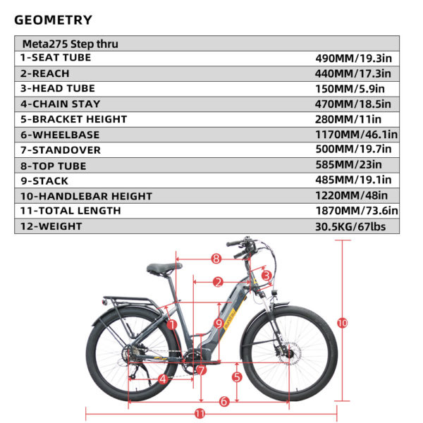 27.5" City Model Meta 275 E-Bike - Image 29