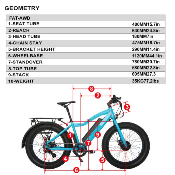 26" Fat Tire Model FAT-AWD E-Bike - Image 16