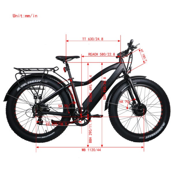 26" Fat Tire Model FAT-AWD E-Bike - Image 13